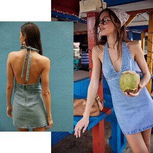 Free People Trevi Denim Mini Dress